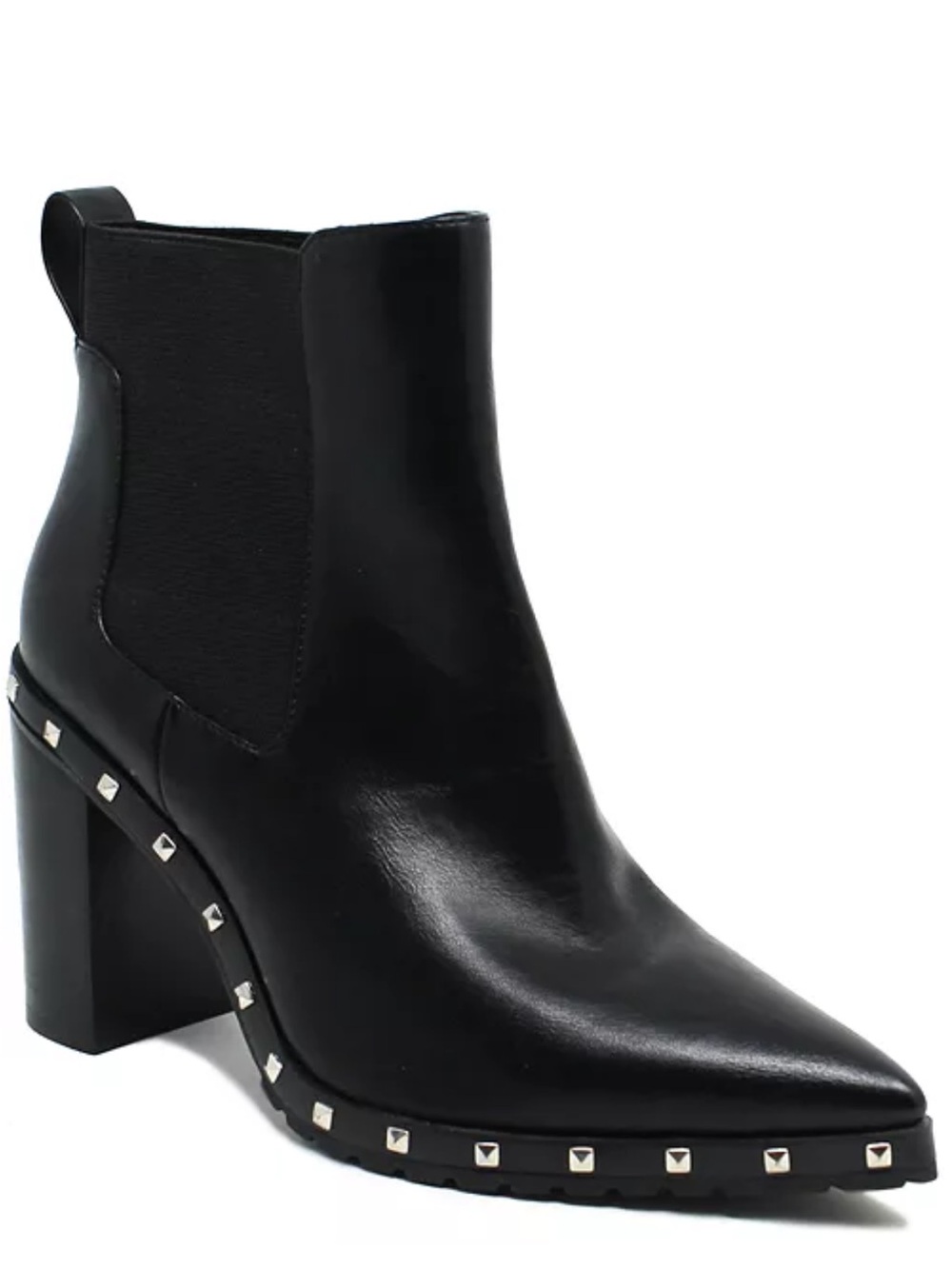 CHARLES DAVID Studded Black Ankle Boot